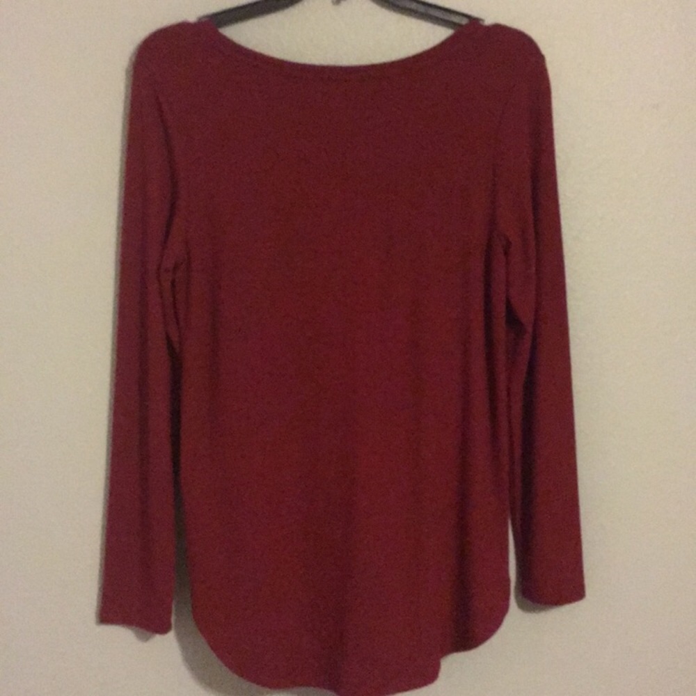 Maroon Long Sleeve Blouse - Picture 2 of 4